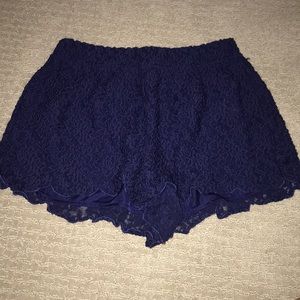 Dark blue floral free people shorts